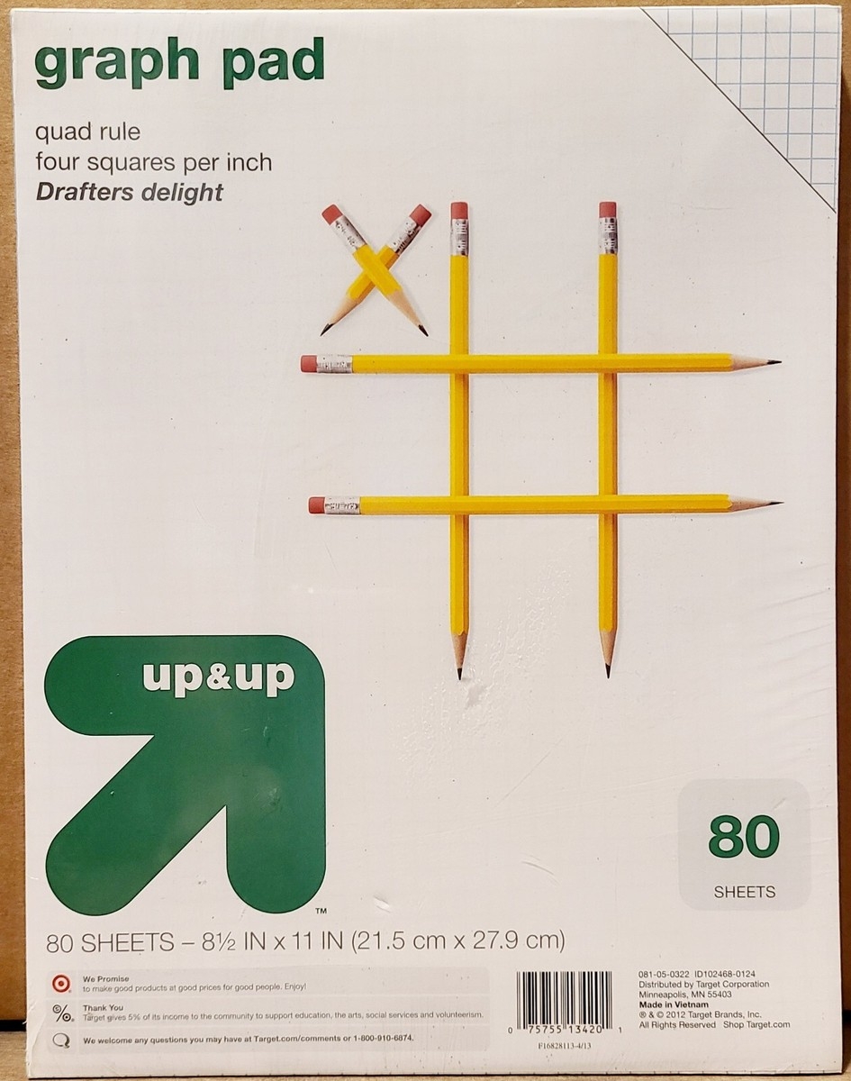Target Graph Paper Pad Quad Ruled 8 1 2 X 11 80 Sheets NEW 
