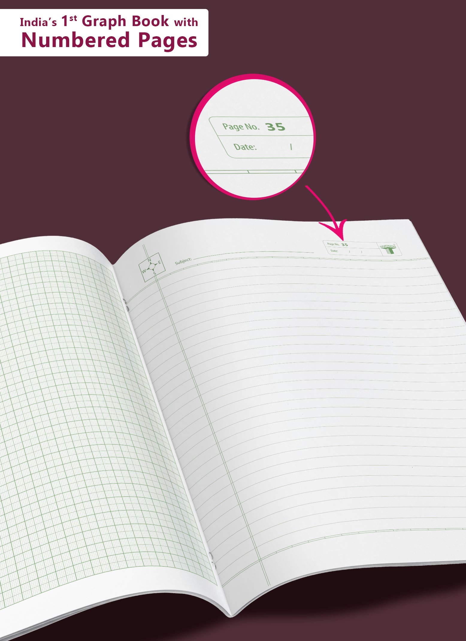 TARGET PUBLICATIONS Graph Book A4 Size 56 Pages Soft Cover Numbered Pages And Ruled Margins Graph Paper With 1 Cm Squares Maths Graph Sheets 
