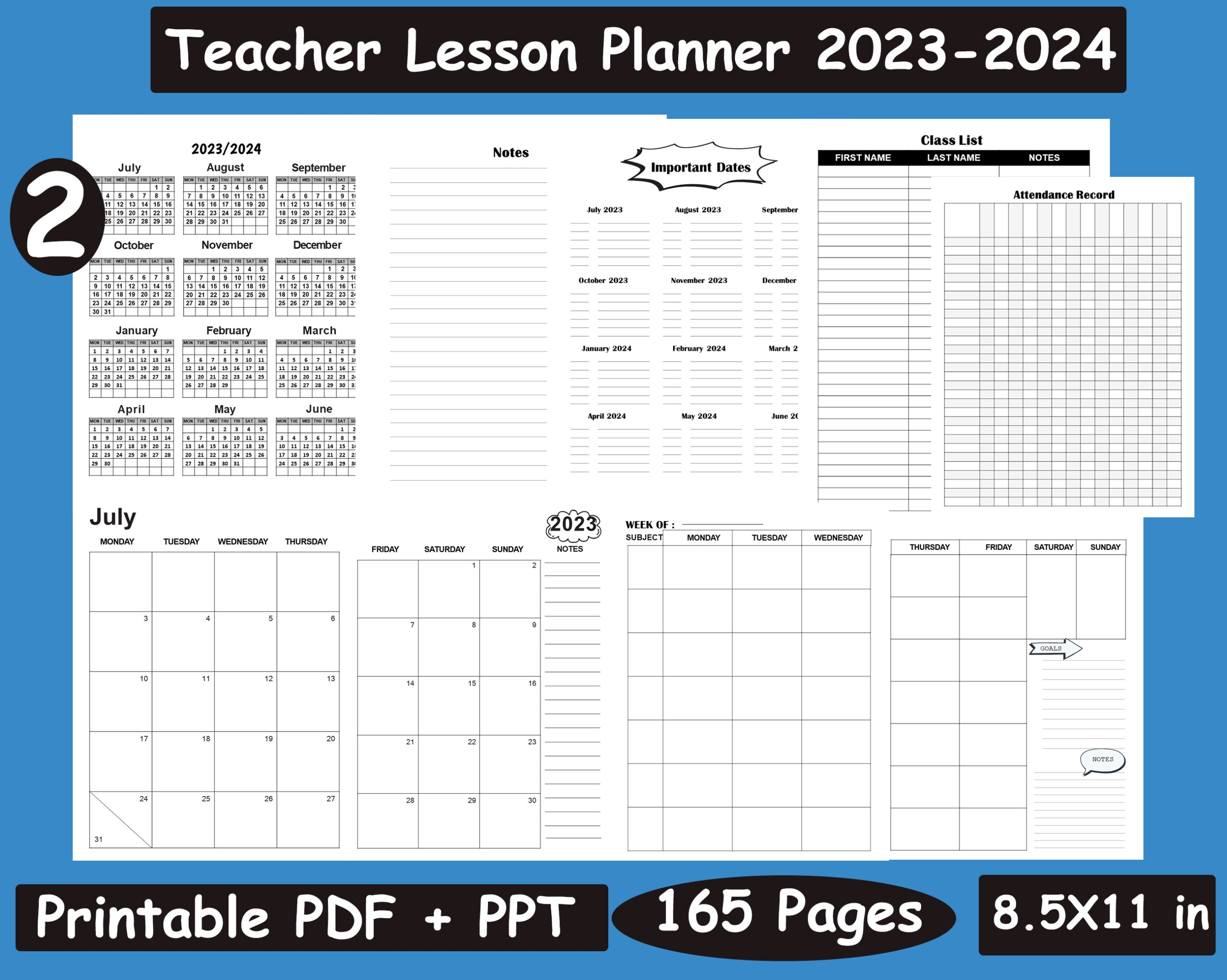 Teacher Lesson Planner And Calendar