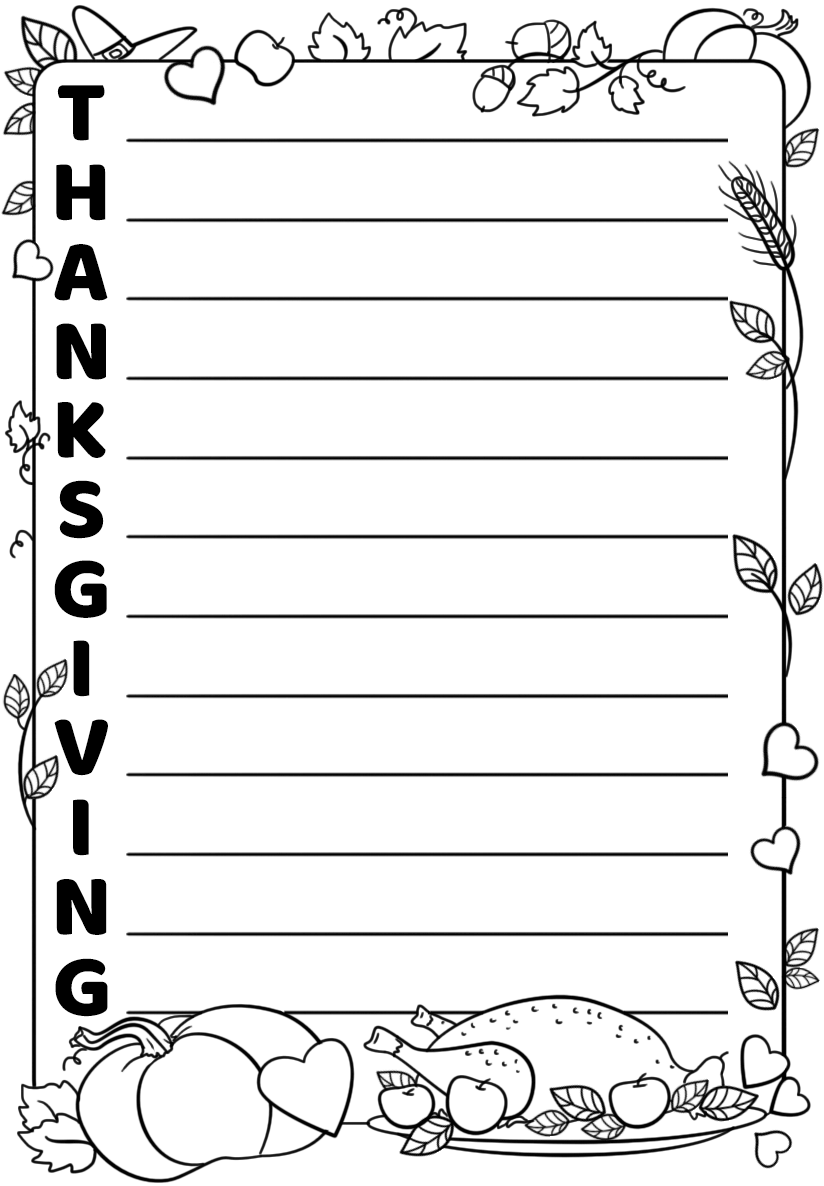 Thanksgiving Acrostic Poem Template Free Printable Paper raft 