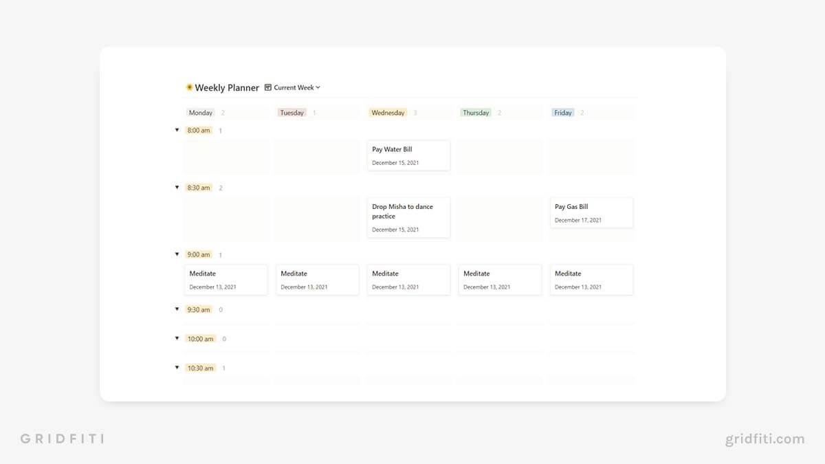The 25 Best Notion Calendar Templates amp Widgets Gridfiti