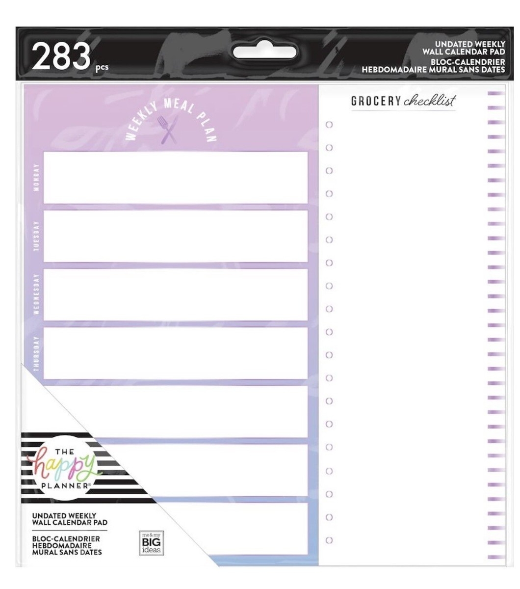 The Happy Planner ACCESSORIES Weekly Meal Grocery List Wall 