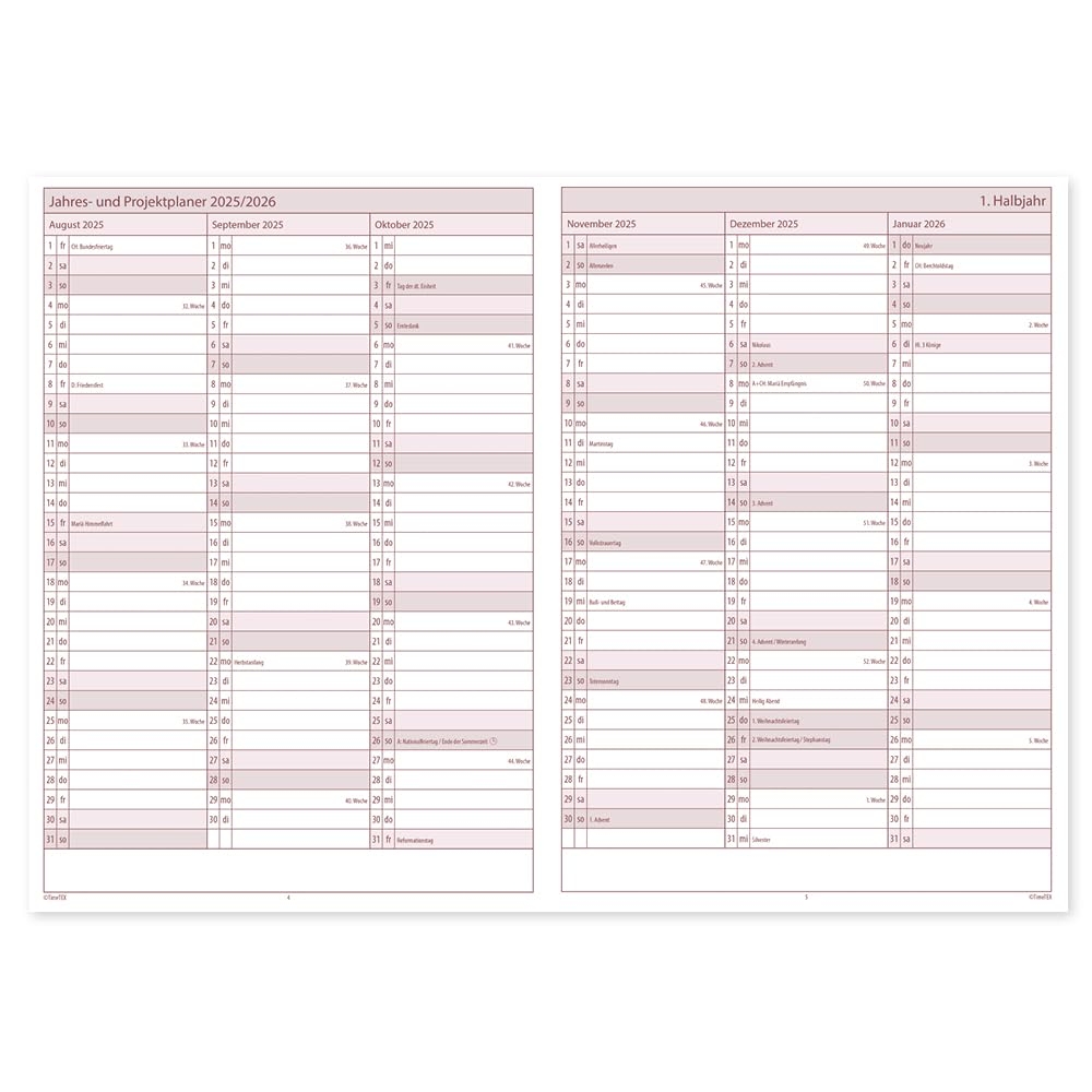 TimeTEX School Principal Planner A4 Plus School Year 2025 2026 