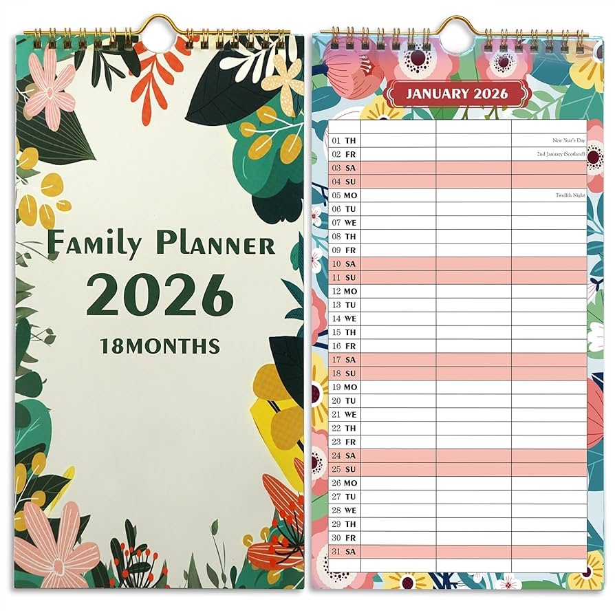 Tuloka Home Planner 2026 Family Calendar Monthly Planner Jan 2026 