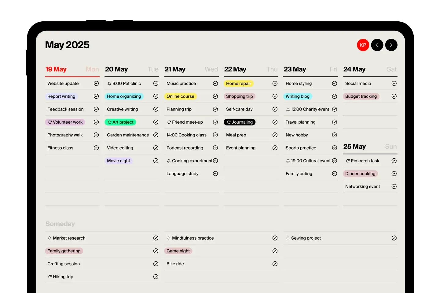 Tweek Calendar Minimal To Do List And Weekly Task Planner App