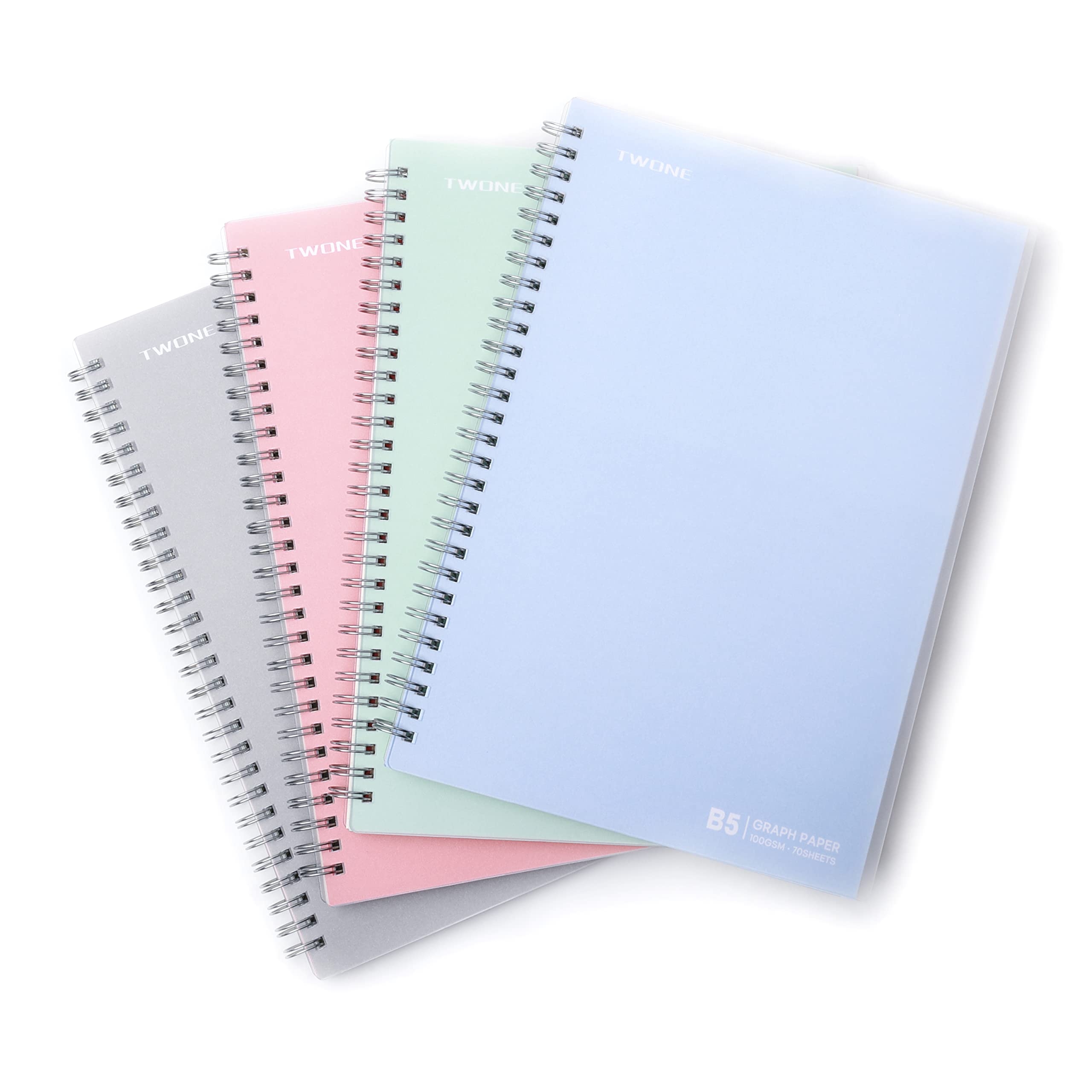 TWONE 4 Pack Graph Paper Notebook Spiral Bound 10 X 7 Inches With 70 Sheets 140 Grid Paper Ideal For Math And More Amazon au Stationery amp 