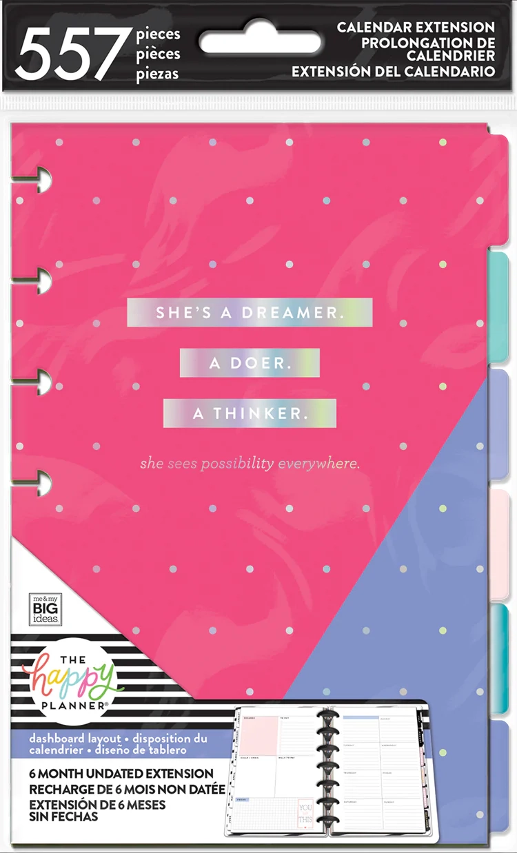 Undated Mini Extension Pack Dashboard Happy Planner