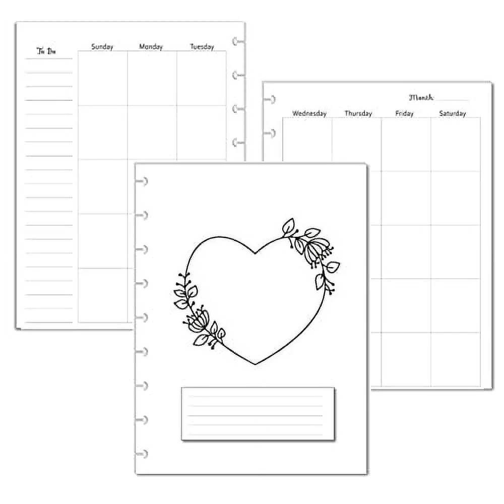 Undated Monthly Calendar Refills For 9 Disc Happy Planners Love 