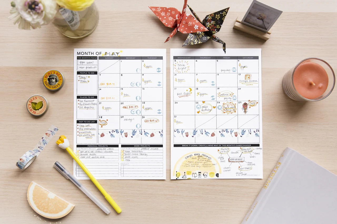Undated Monthly Layout PDF Free Printable Passion Planner