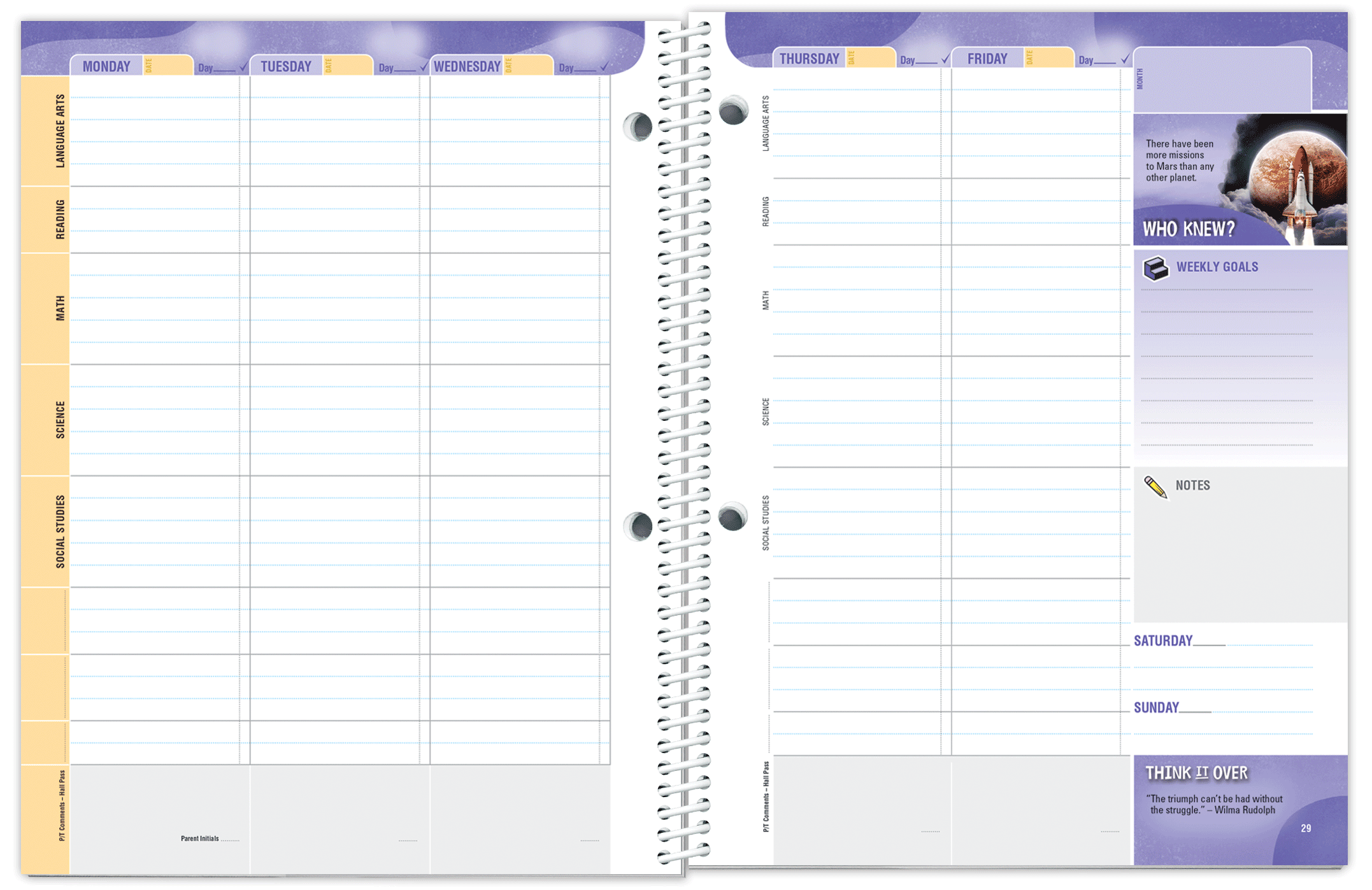 Calendario Scholar Printable Blank