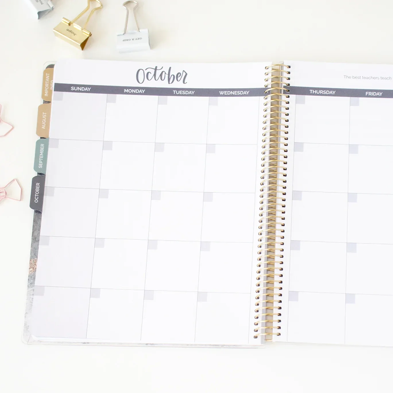 Undated Teacher Planner amp Calendar Interchangeable Cover Bloom 