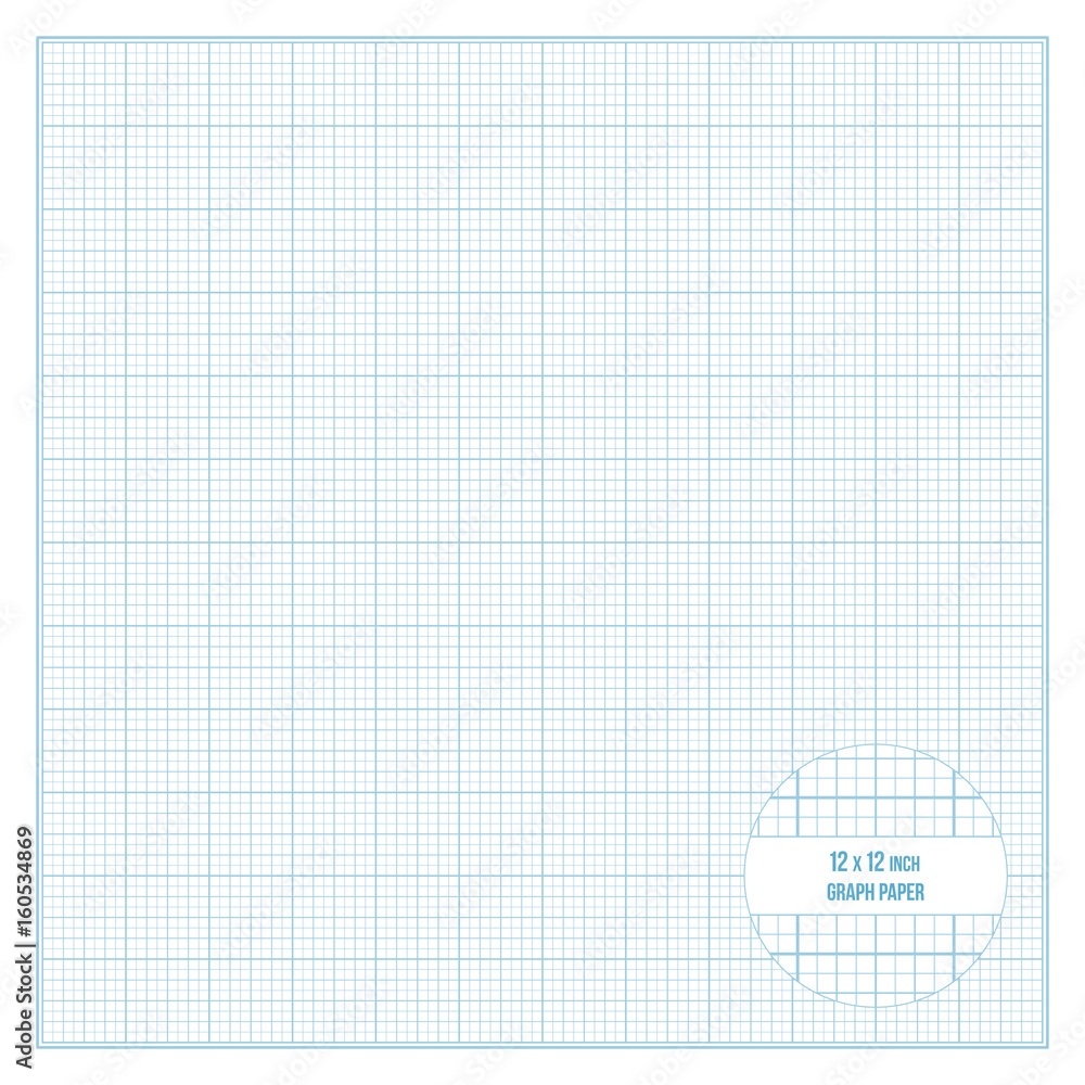 Vector Printable Graph Paper 12x12 Inch Size Stock Vector Adobe 