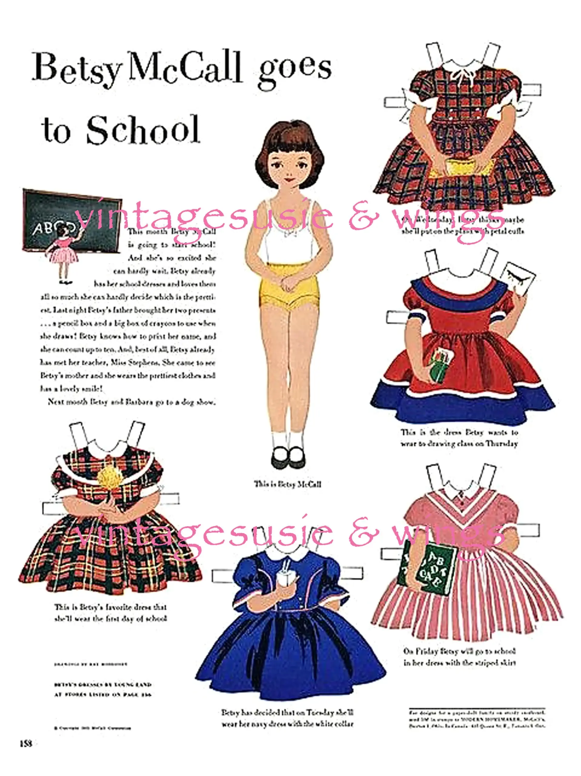Vintage BETSY MCCALL Kit 1 Paper Doll Digital Download Ostern 