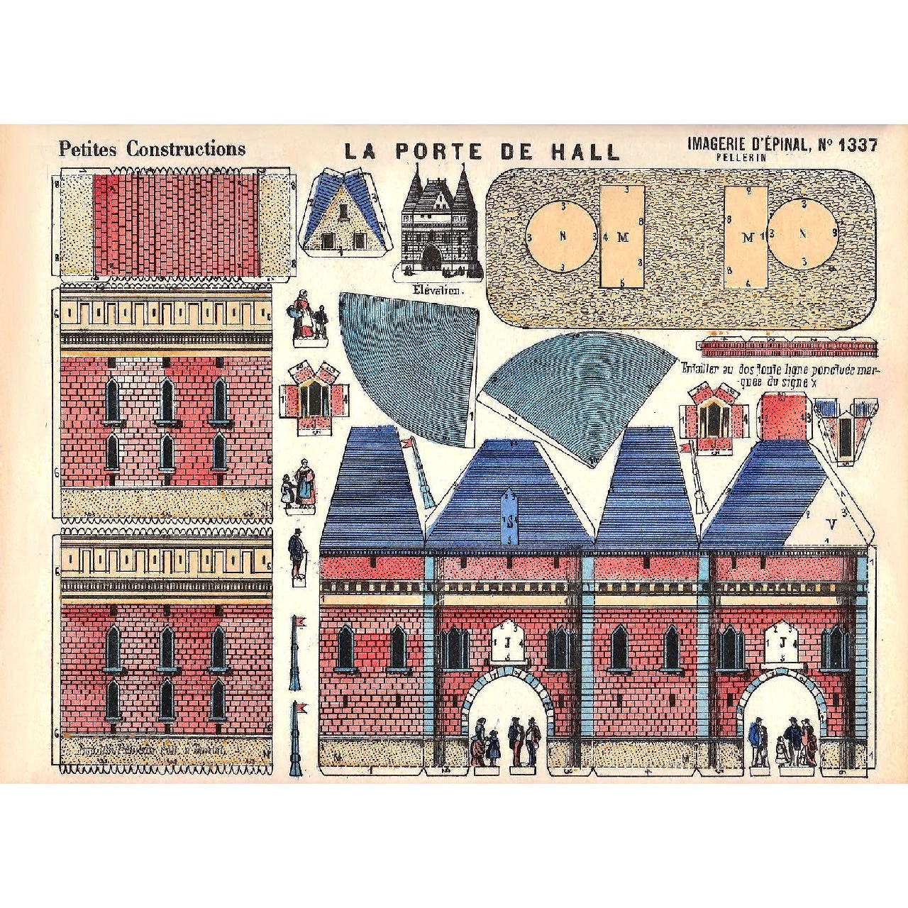 Vintage Paper Model Buildings Kit Printable Scans group 3 
