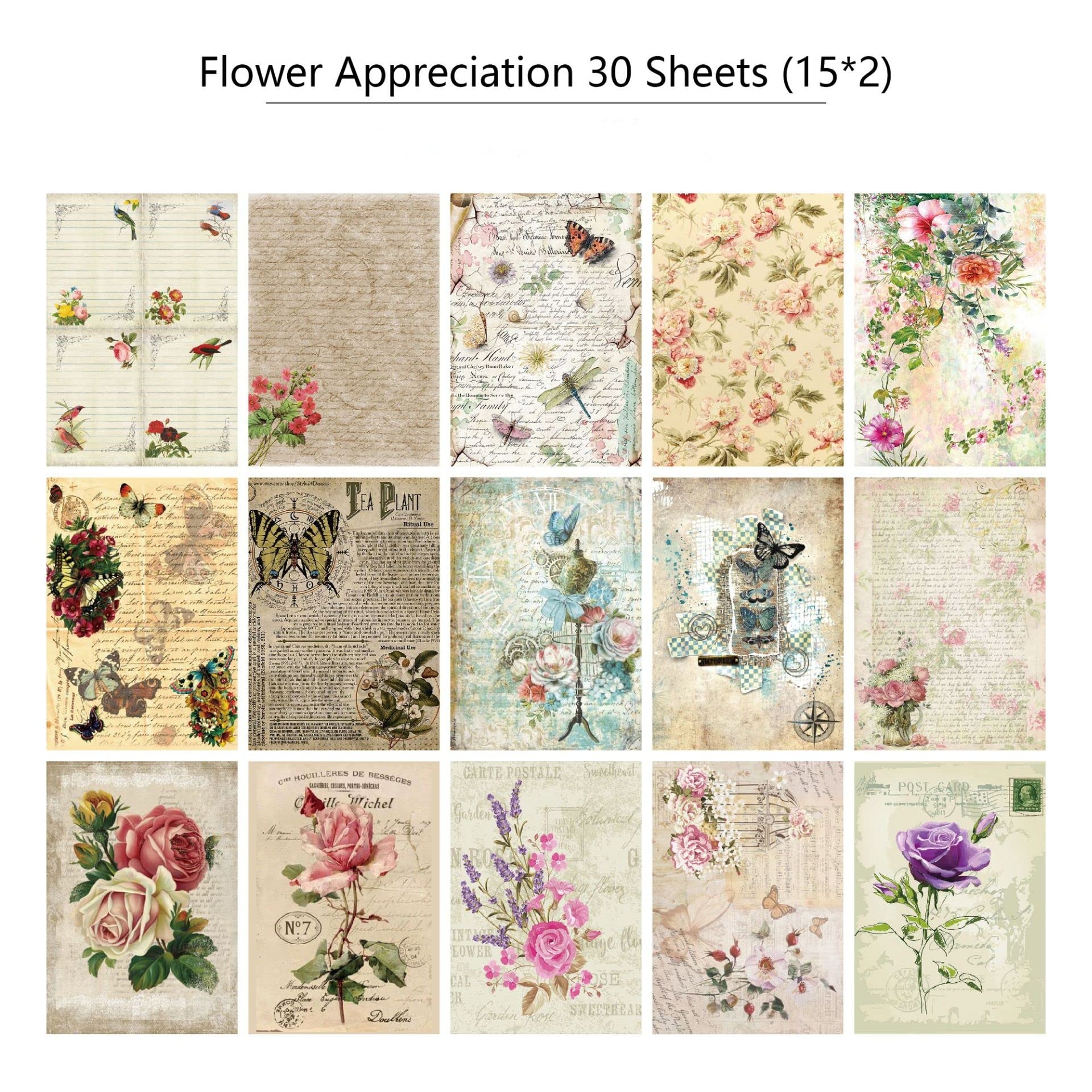 VIVIQUEN 180 Sheets Vintage Scrapbook Paper Decorative Craft Paper 