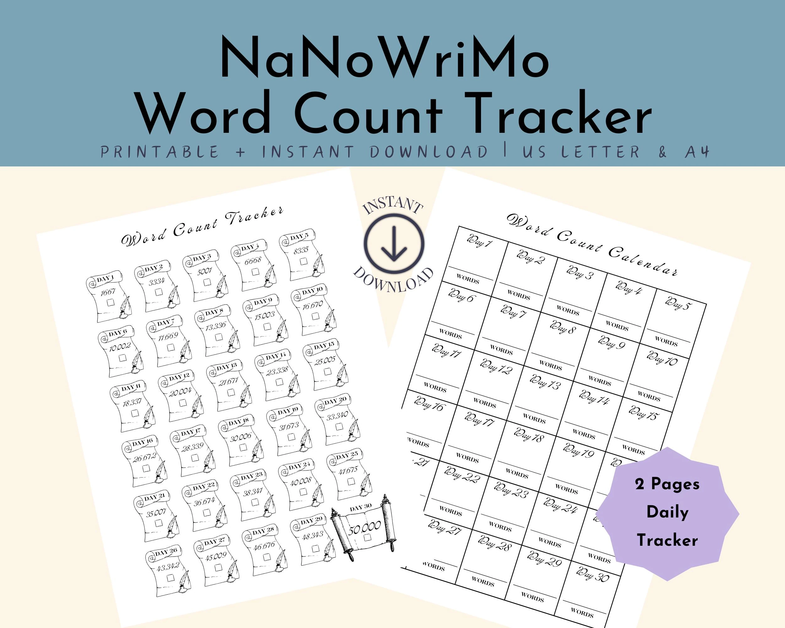 W rter Z hlen NaNoWriMo Kalender NanoWriMo W rter Z hlen NanoWriMo Kalender Roman Schreiben Roman Planen Einen Roman Schreiben
