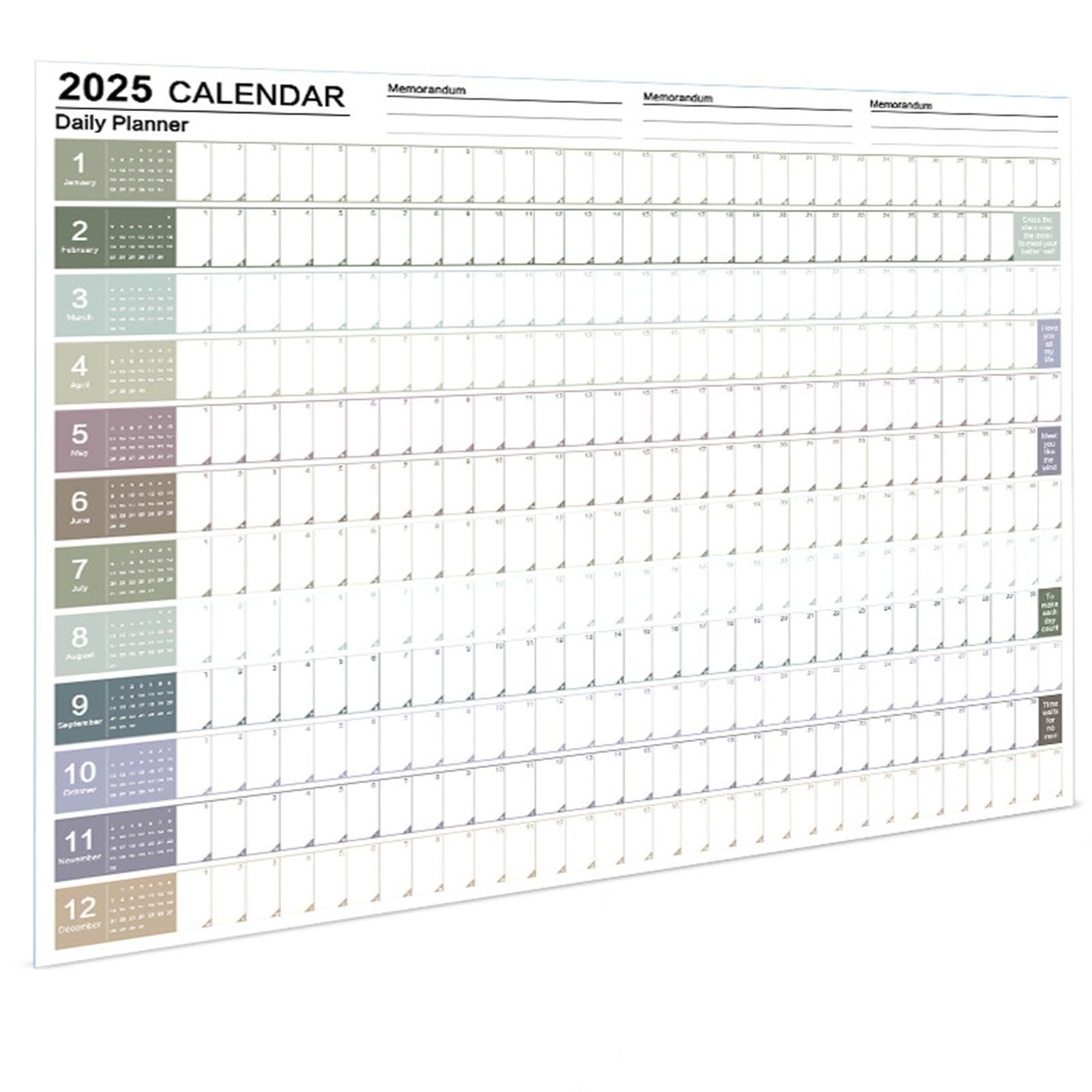 Wall Calendar 2025 12 Monthly Plan English Desk Calendar Wall 