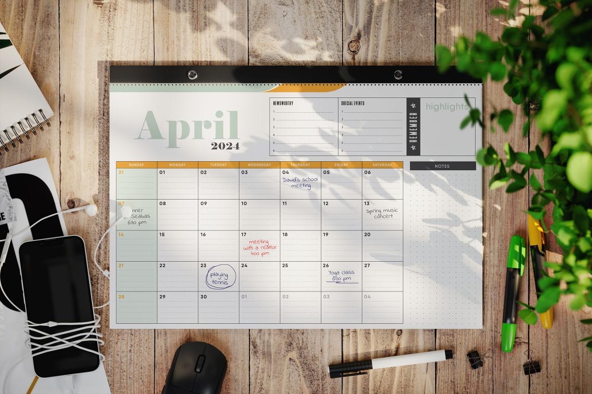 Desk Calendar And Planner