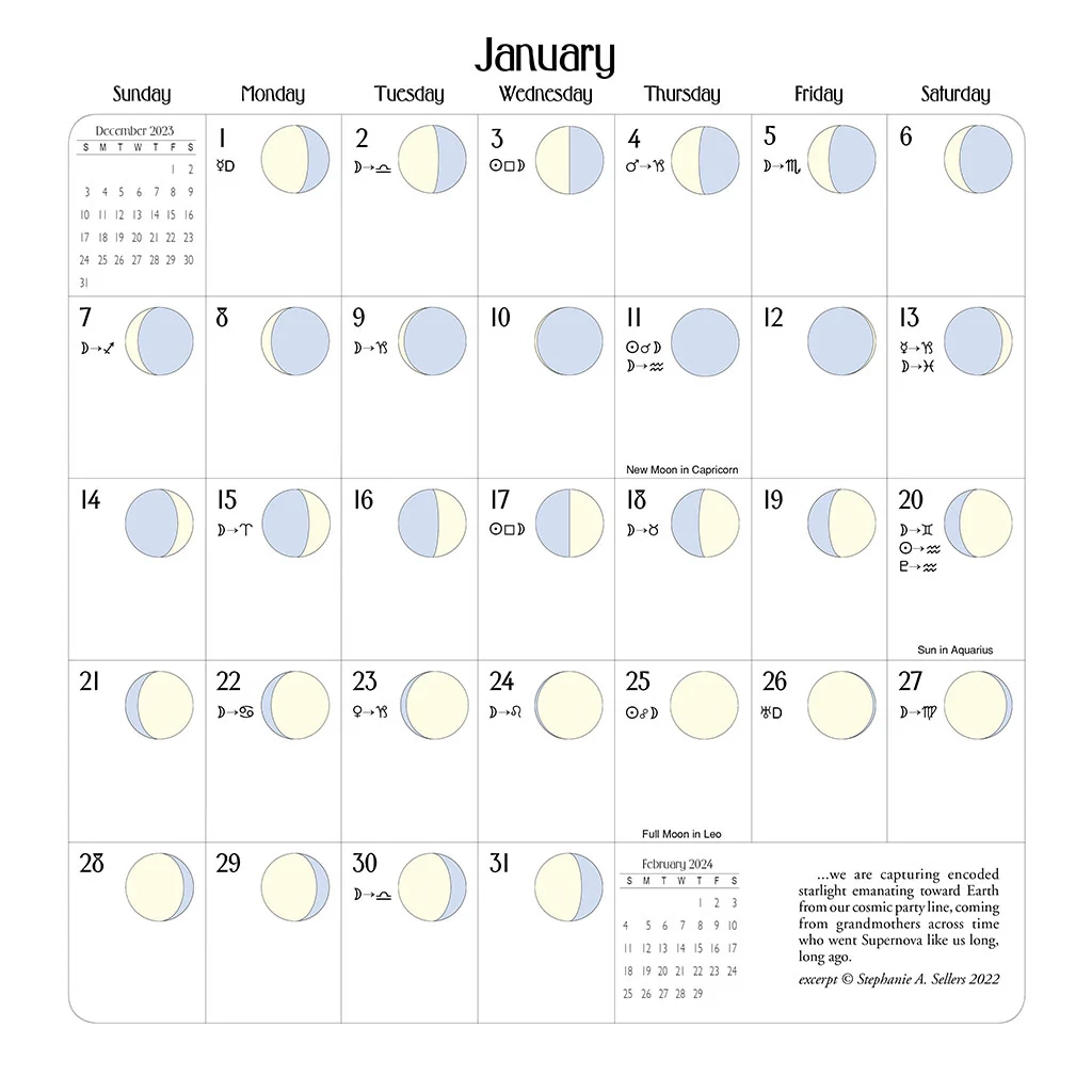 We Moon Astrological Moon Calendar W Art amp Writing By Women 