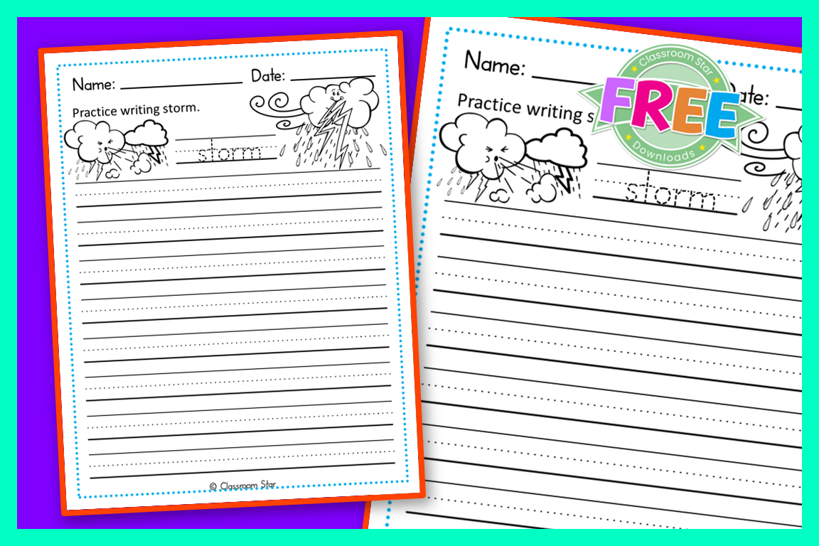 Weather Practice Writing Storm Classroom Star Worksheets