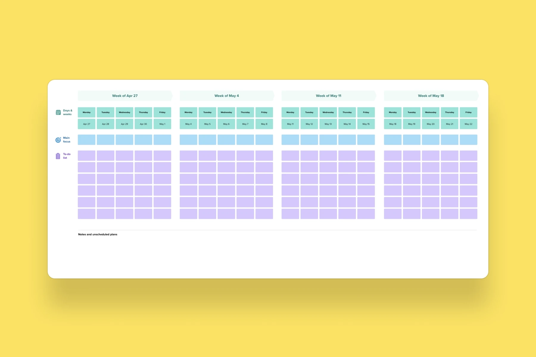 Calendar Planner Scheduling