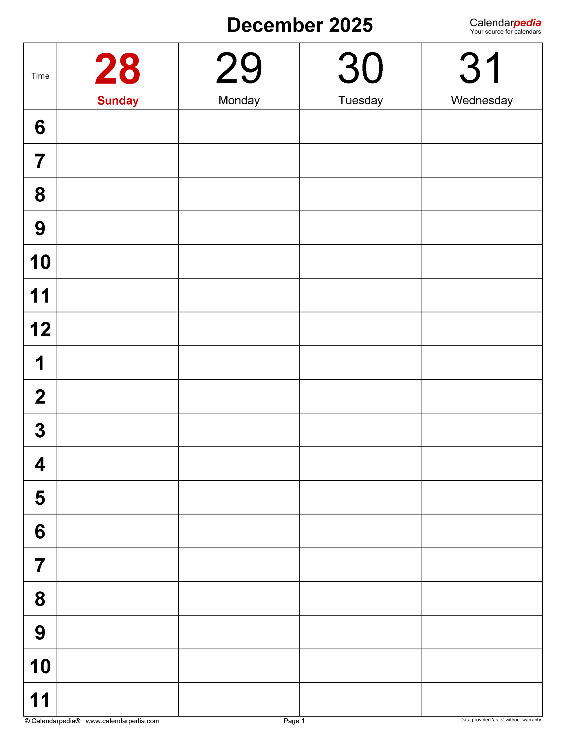 December 2026 Calendar Printable Wincalendar