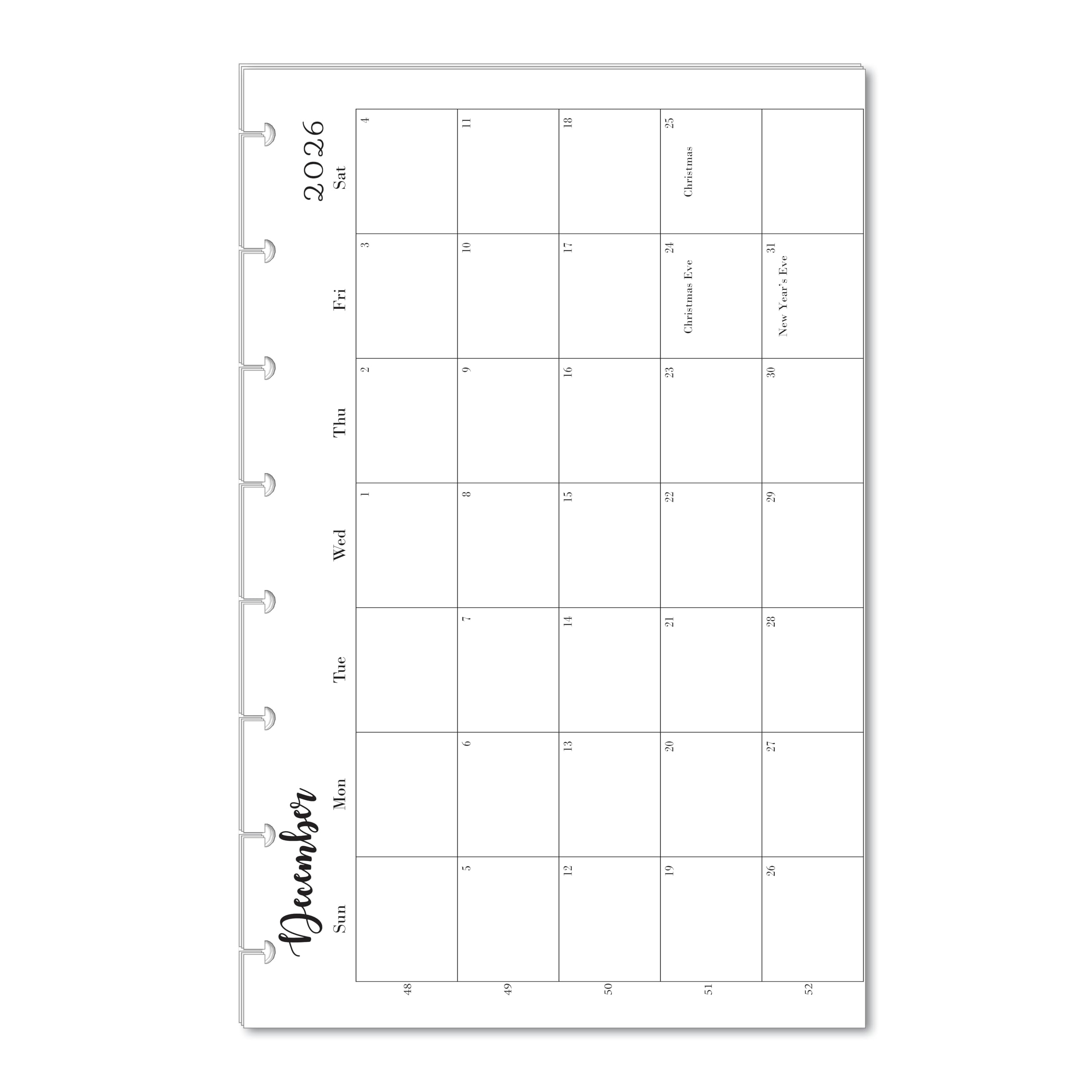 Weekly Monthly 2026 Weekly amp Monthly Planner Refill A5 Medium For 