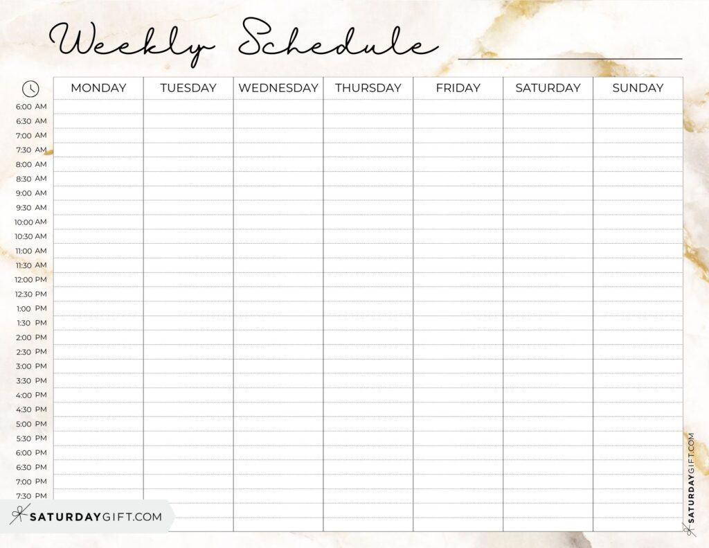 Blank Printable Calendar Weekly