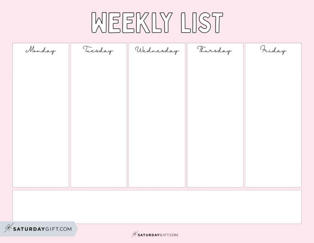 Weekly Planner Printable 39 Cute Free Weekly Calendar Templates 