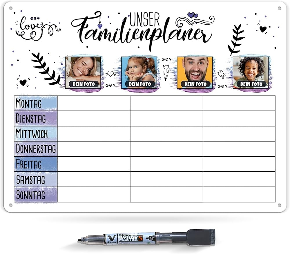 Weekly Planner Wipe Clean amp Magnetic Family Planner With 5 