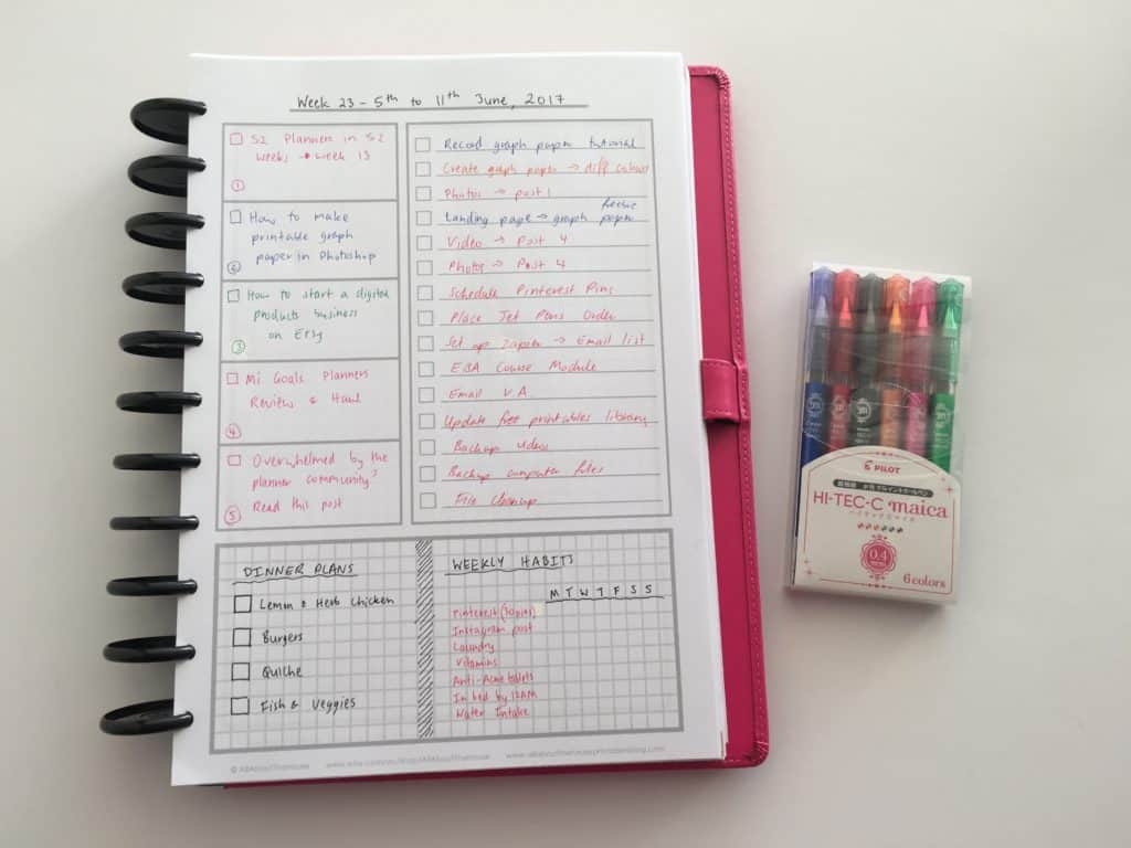 Weekly Planning Using Only A Checklist And Habit Tracker 