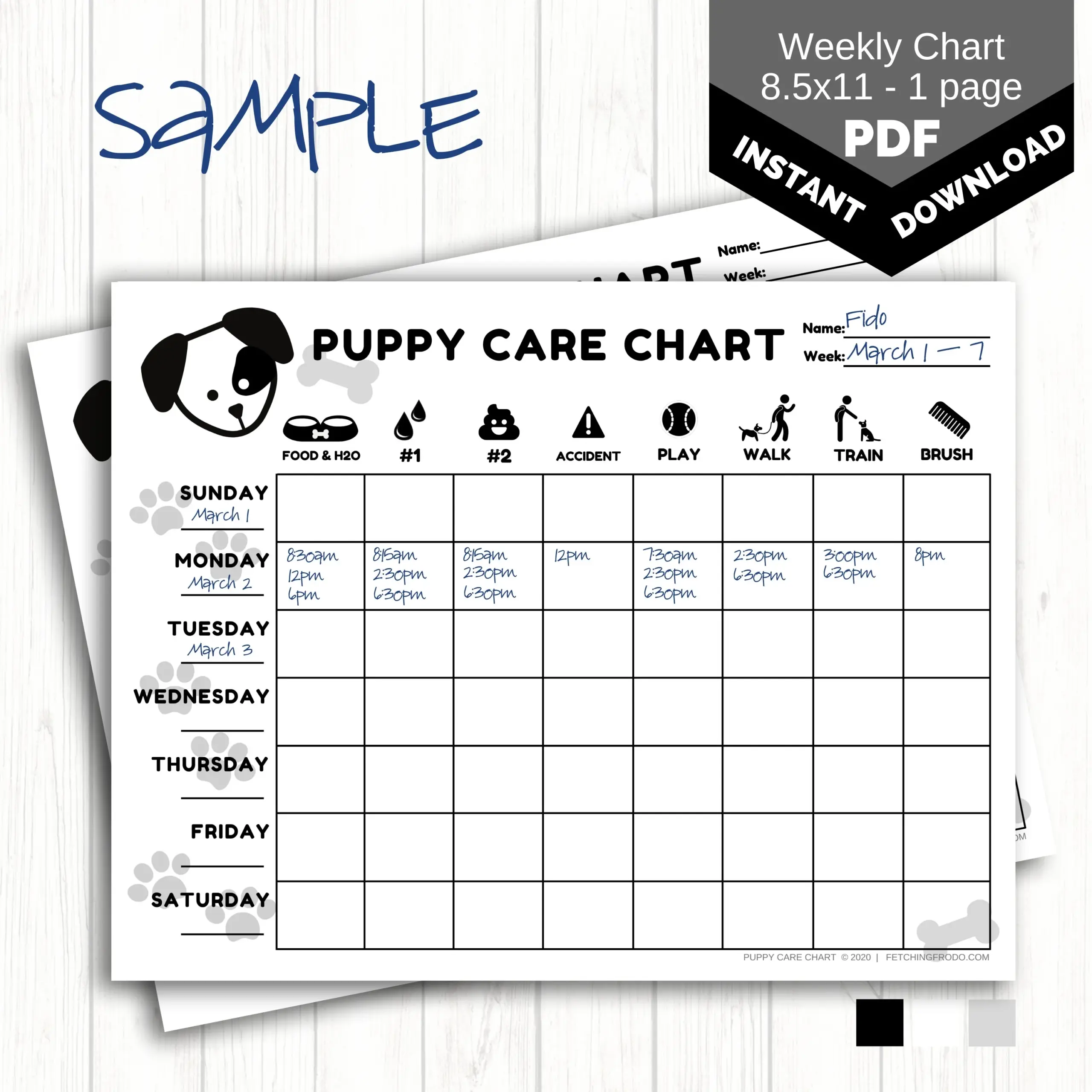 Dog Training Calendar Printable