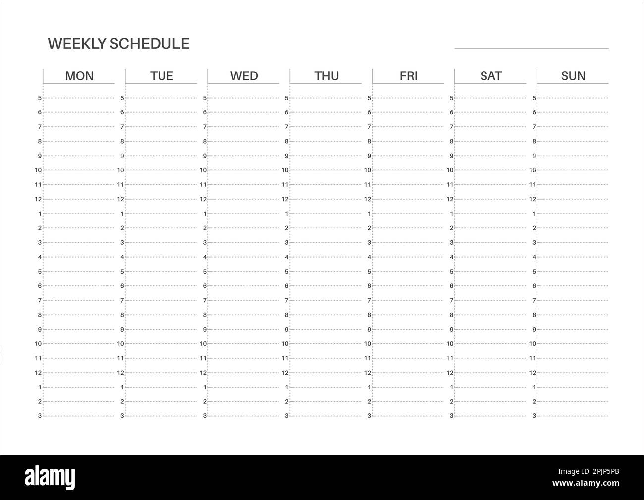 Weekly Schedule Template Weekly Printable Planner Horizontal A4 