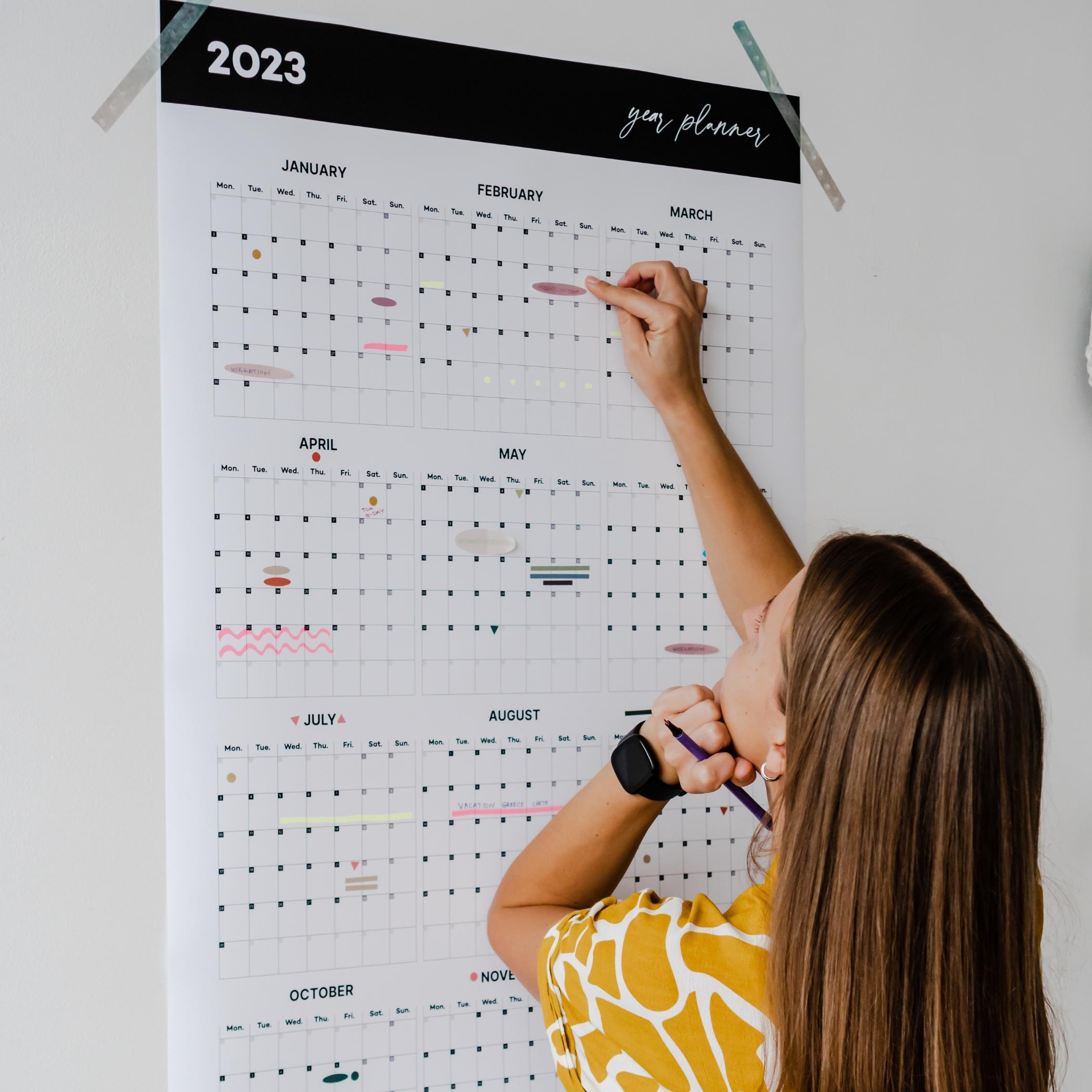 Year Calendar Wall Planner