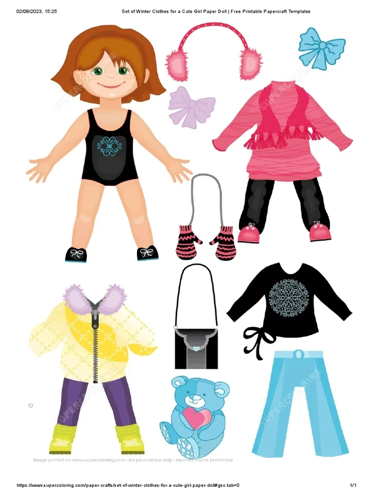 Winter Clothes For Paper Doll Girl PDF