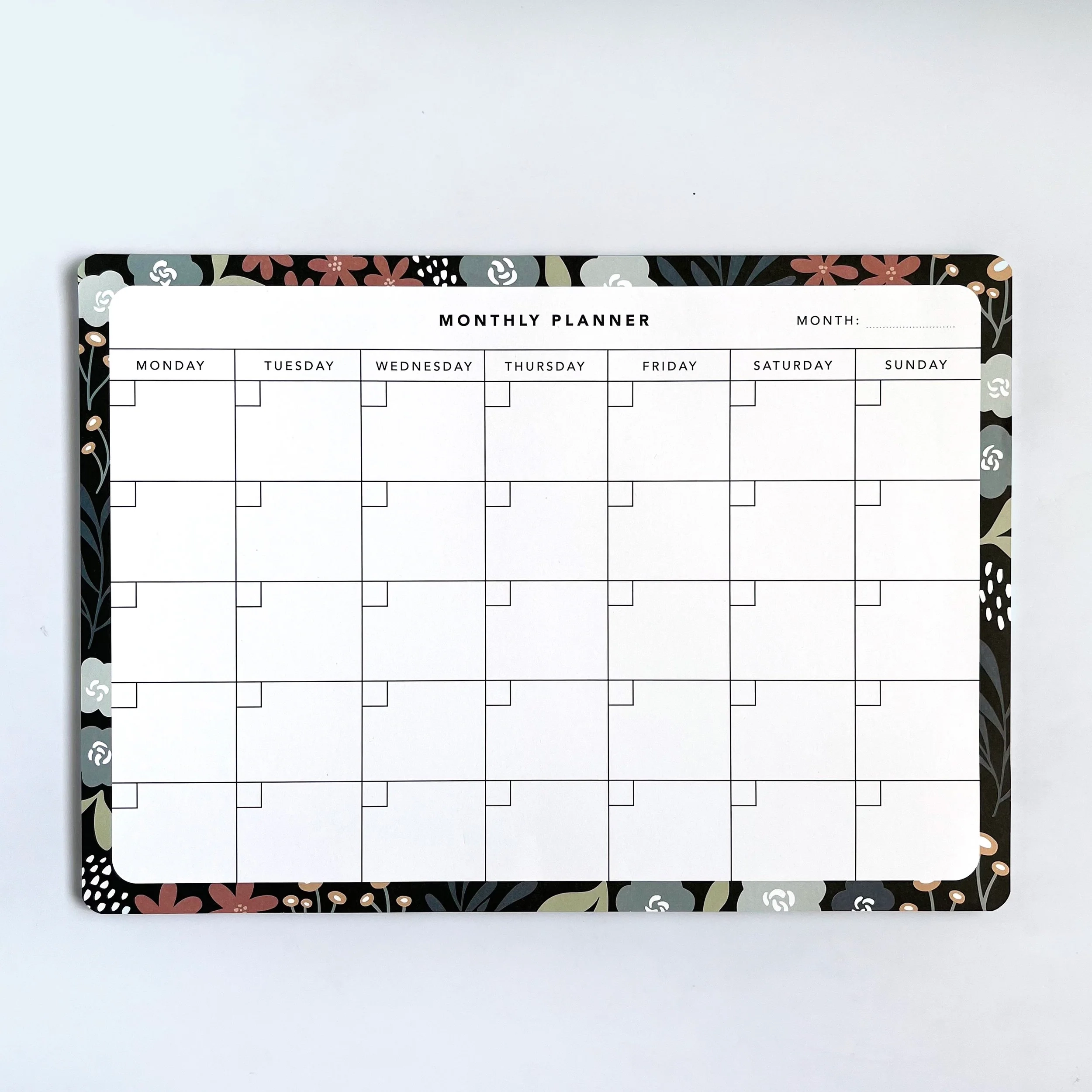 Winter Petals Desktop Monthly Planner Papercranes Design