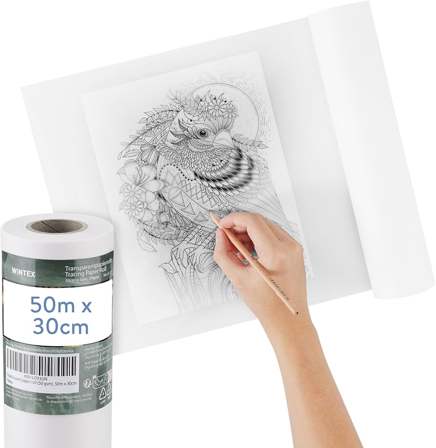 WINTEX Tracing Paper Roll Tracing Paper 50 M X 30 Cm Sewing 