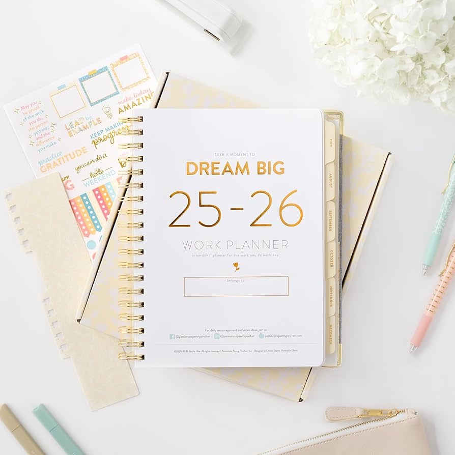 Work Planner 2025 2026 12 Month Weekly Calendar Start Monday 