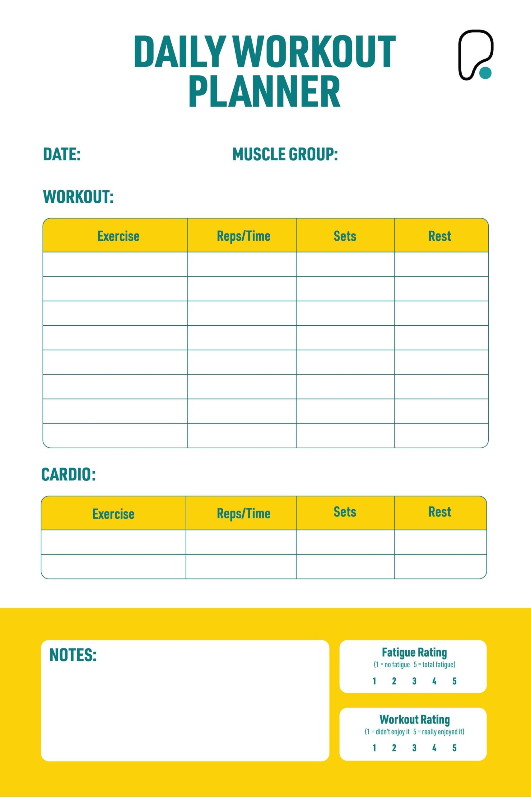 Fitness Planner Calendar