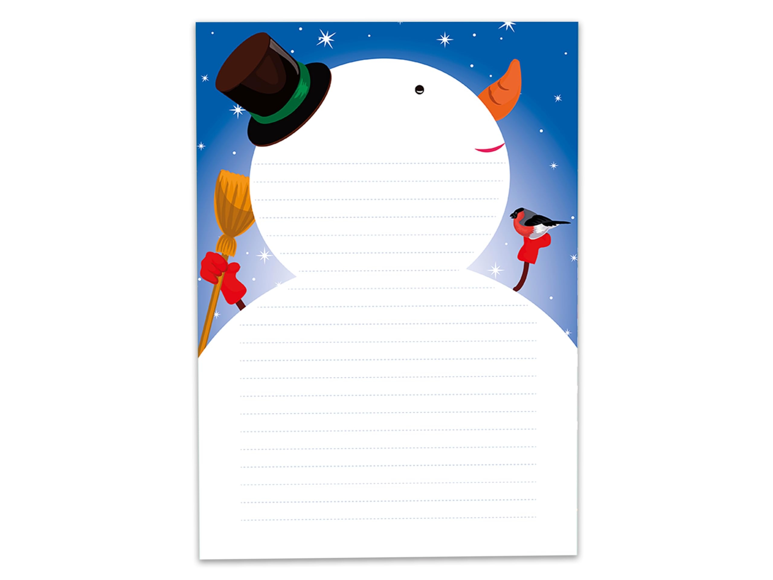 Writing Paper Set A5 Snowman Writing Pad Lined With Envelope Motif Christmas Secret Santa Gift For Children 1 Pad A5 With 25 Sheets 15 Colourful 