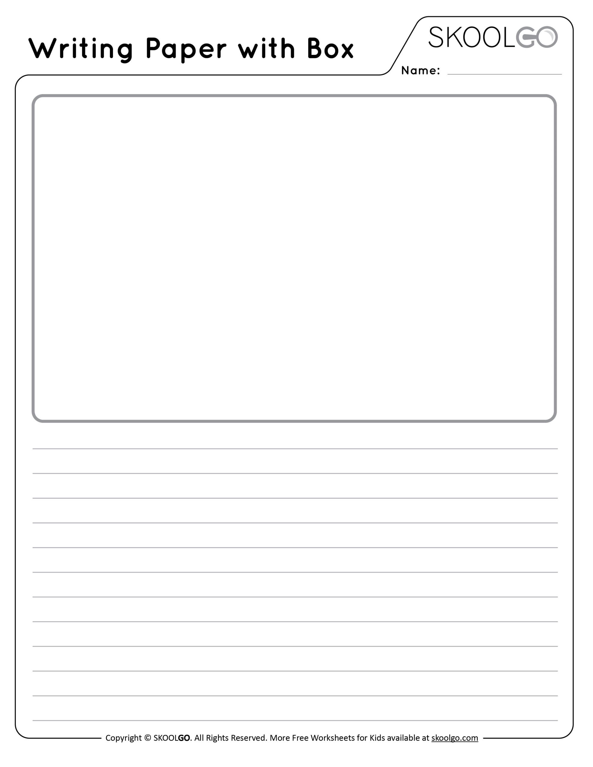 Writing Paper With Picture Box Free Worksheet For Kids