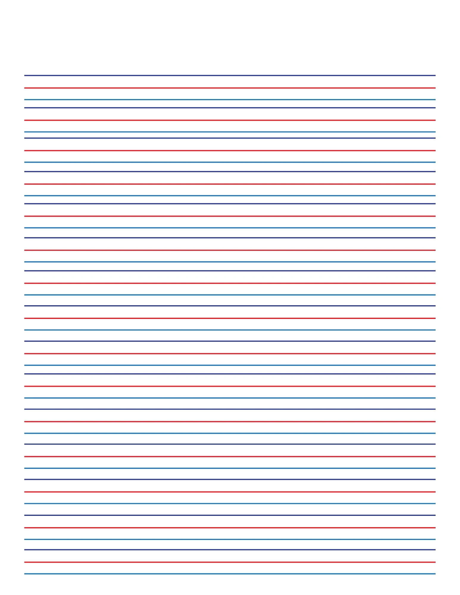 Writing Paper With Solid Red And Blue Lines Etsy