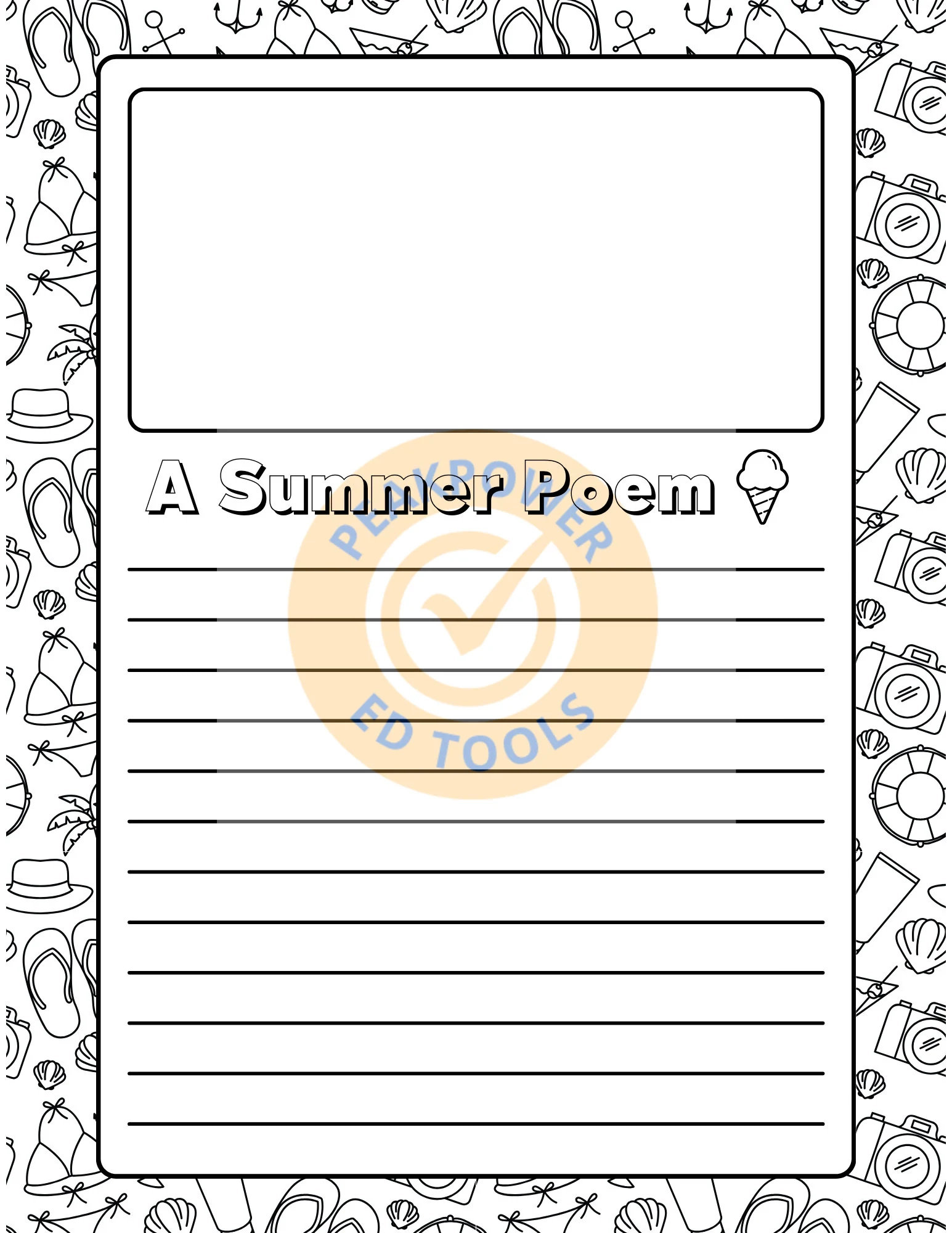 Writing Poetry Paper Different Seasons Elementary Grades Digital 
