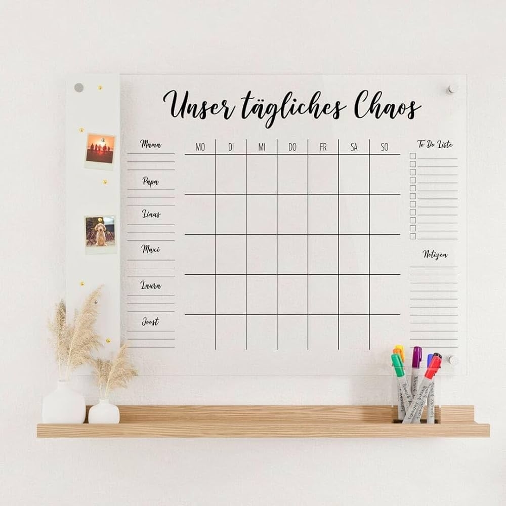 Wunsch Kalender Personalised Wall Calendar 6 Name Family 
