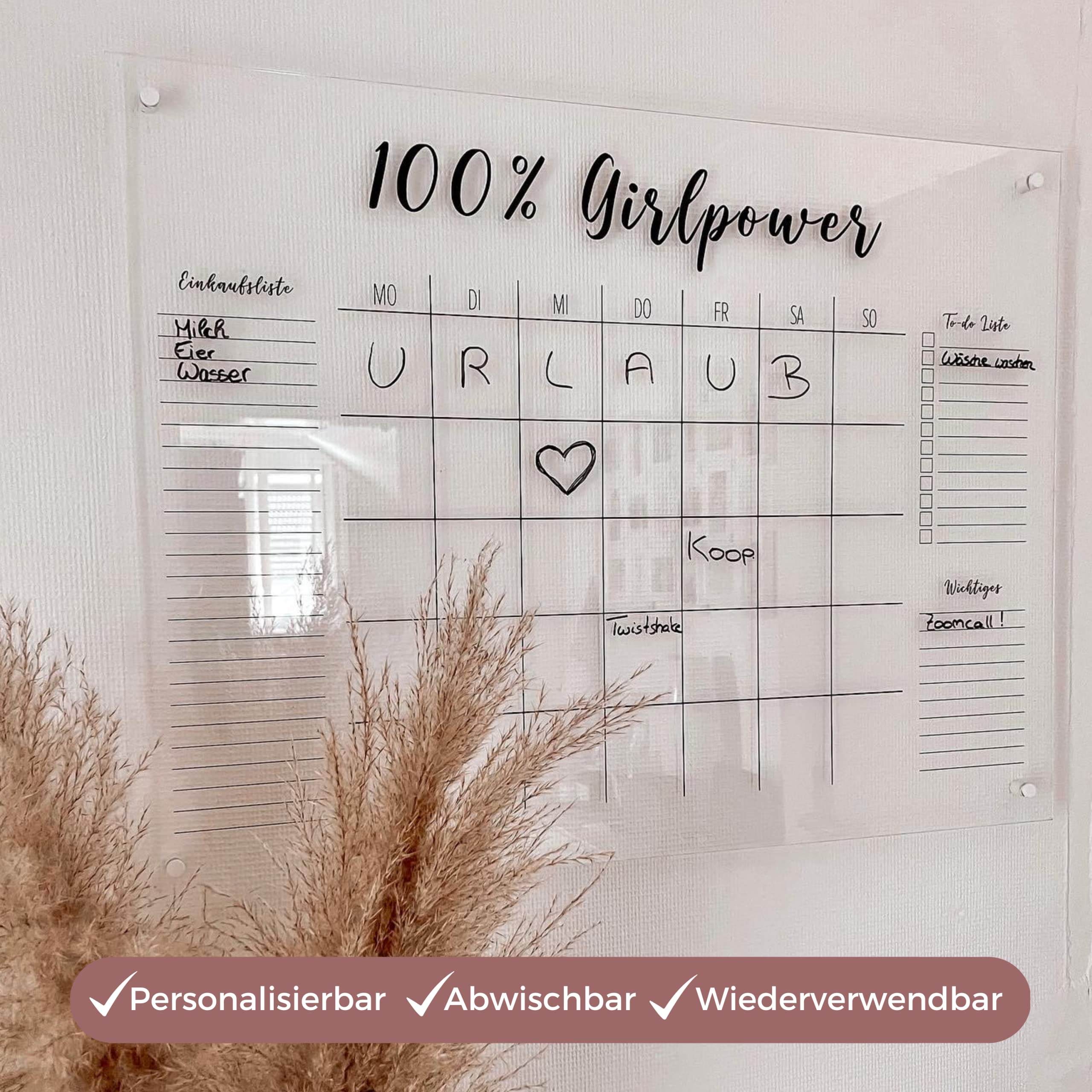 Wunsch Kalender Personalised Wall Calendar Monthly Planner 