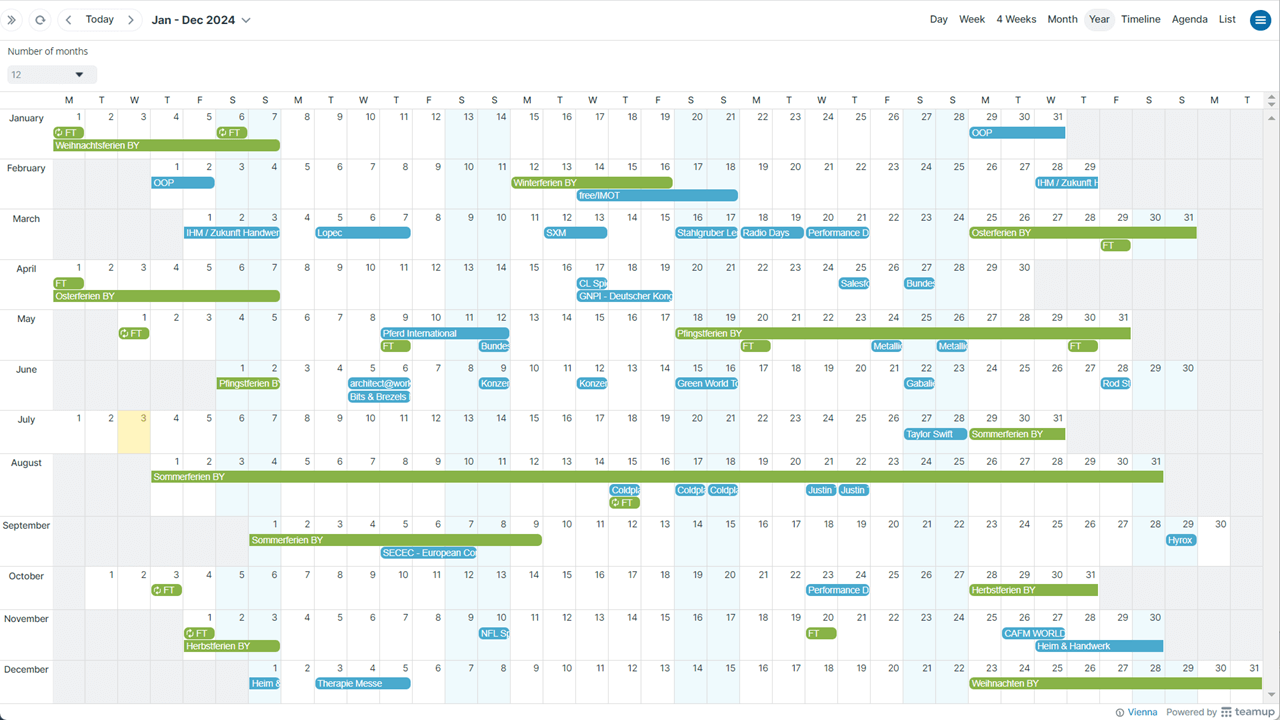 Planner Calendar View