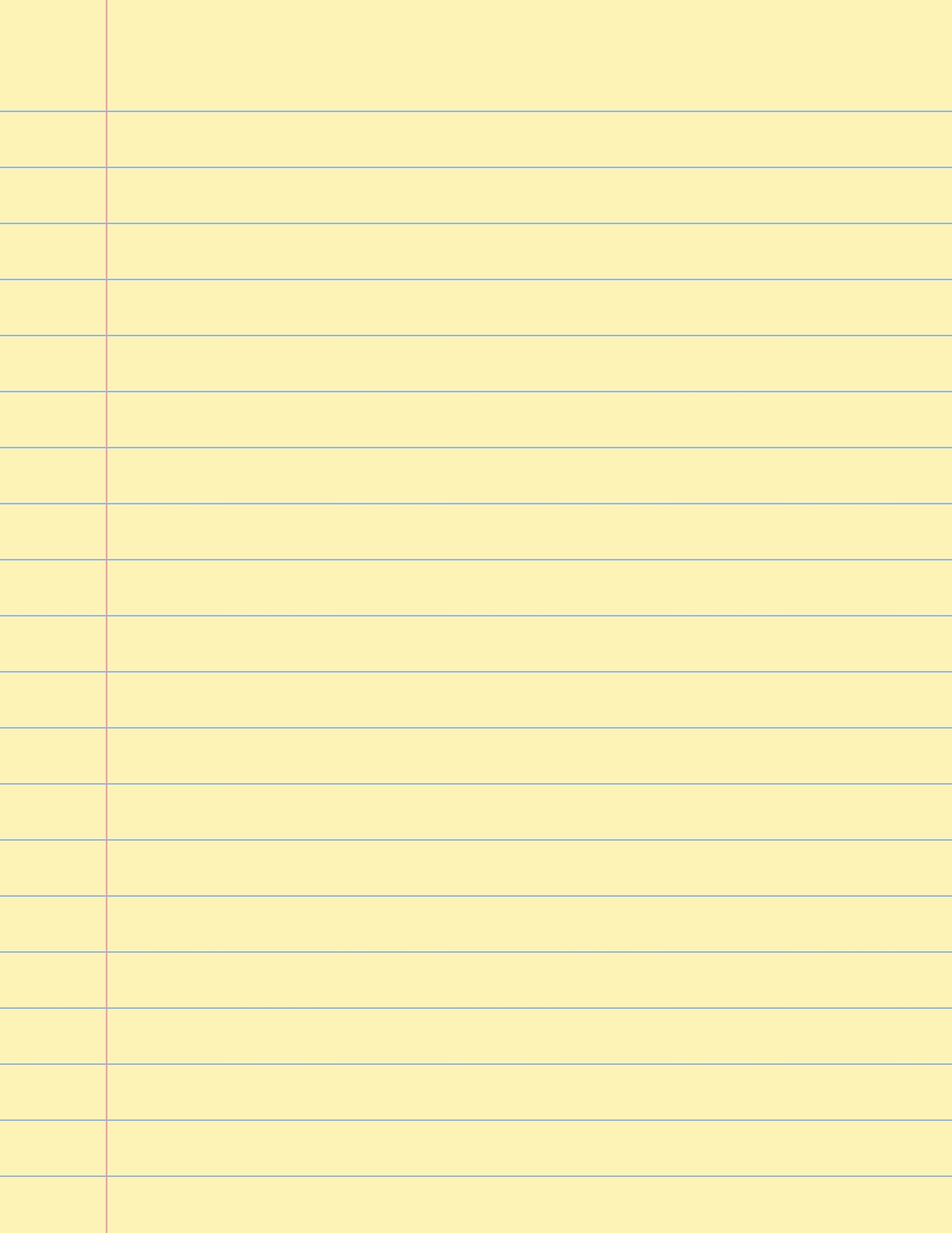 Yellow Lined Paper