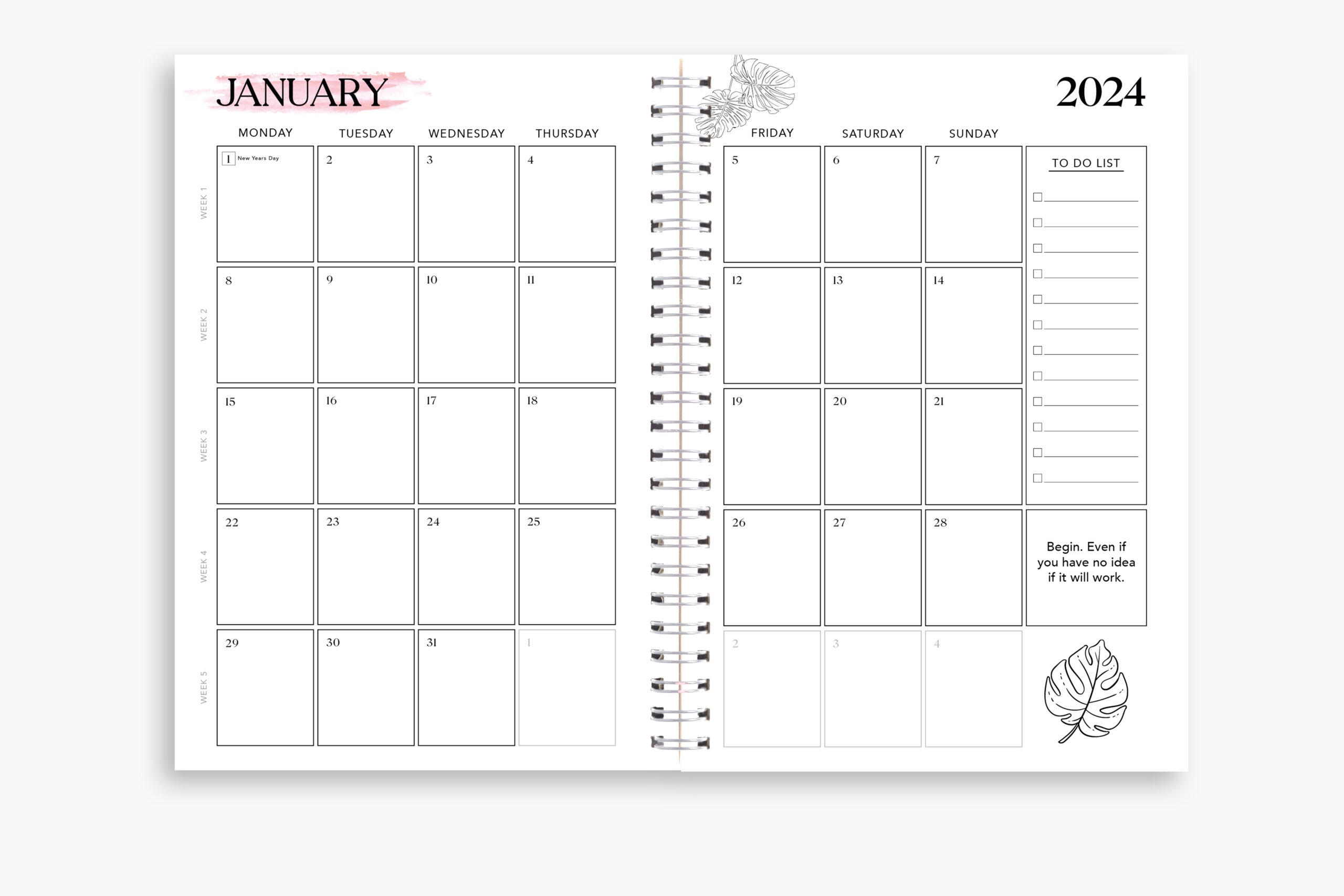 You ve Got This A4 2024 Monthly Planner And Notebook Tall Pink 