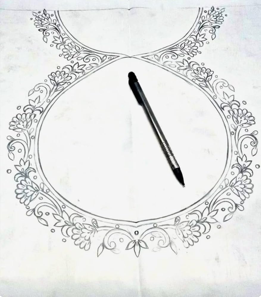 ZOFYASH Embroidery Floral Design Tracing Paper Template For Blouse 