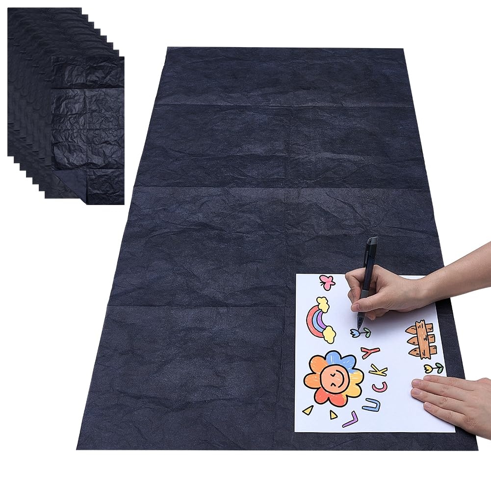 Amazon NBEADS 8 Sheets Large Carbon Paper For Tracing 41x20 Inch Black Graphite Transfer Paper Waxed Carbon Tracing Paper For Wood Paper Canvas Woodworking Patterns Fabric Sketch Drawing